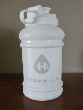 HydroJug White Water Bottle with Grey Logo